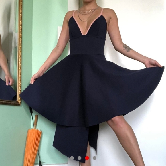 JEALOUSY navy asymmetrical dresd - Picture 3 of 6